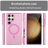 For Samsung Galaxy S23 Ultra 5G MagSafe Frosted Translucent TPU + PC Full Coverage Phone Case(Pink)