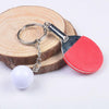 2 PCS Creative Metal table Tennis Keychain Handmade Jewelry Gift Sports Keychain, Specification:22.86.5cm(Red)