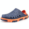 Summer Men Sandals Hollow Slippers Seaside Antiskid Beach Shoes, Size: 39(Blue+Orange)