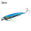 3 PCS PROBEROS LF103 Simulation Metal Sea Fishing Bait, Specification: 30g(H With Hook)