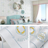 0.53 x 3m 3D Stars Moon Self-Adhesive Wallpaper Mediterranean Children Wall Sticker(2501 Beige)