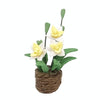 1:12 Mini Doll House Toy Simulation Yellow Cattleya Flower Model(Yellow)
