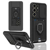 For Samsung Galaxy S25 Ultra 5G Sliding Camshield Magnetic Card Holder Silicone Phone Case(Black)