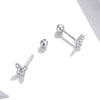 S925 Sterling Silver Simple Butterfly Ear Studs Women Earrings