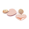 Peach Heart Earrings Retro Series Acrylic Stud Earrings for Women(Skin Pink)