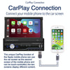 T100C 7 inch Manually Retractable Screen Car MP5 Player Radio, Support Mirror Link & FM & TF Card & USB & Bluetooth Hand-free Calling & Reversing Trajectory System & CayPlay Connection