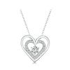 BSN342  925 Sterling Silver Plated Platinum Shining Love Double Ring Necklace