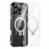For iPhone 15 Pro Fine Hole 360 Degree Rotating Holder MagSafe Phone Case(Transparent)