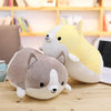 30-60cm Cute Corgi Dog Plush Toy Lovely Christmas Gift for Kids Stuffed Soft Animal Cartoon Pillow Valentine Present, Height:35CM(Gray)