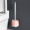 Cute Cartoon Toilet Brush Bathroom Cornerless Wall Mounted With Base Cleaning Brush(Pink Blue)