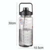 GYBL4503 2000ml Large-capacity Outdoor Sports Water Bottle with Straw, Spec: Black+Stickers