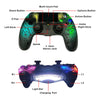 Crack Pattern RGB Light Wireless Game Controller for PS4 / PC / Android / iOS(Black)