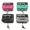 Portable Metal Safe Cash Box Piggy Bank Money Organizer with Key(Small Green)