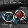 YAZOLE 552 Luminous Pointer Calendar Waterproof Quartz Watch(Roman+Blue)