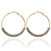Women Hoop Earrings Ethnic Vintage Bead Boho Earrings Statement Jewelry(silver)