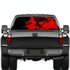 D-954 Flame Skeleton Rear Window Pattern Sticker Truck SUV Behind Wind Glass Stickers(Red)