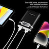 HAWEEL DIY 4x 18650 Battery (Not Included) 10000mAh Dual-way QC Charger Power Bank Shell Box with 2x USB Output & Display, Support PD / QC / SCP / FCP / AFC / PPS / PE (Black)