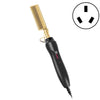 Multifunctional Comb Dry And Wet Dual-Use Curly Hair Straightening Stick Electric Perm Comb AU Plug(Golden)