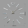 39 inch Bedroom Home Office Decoration Modern Frameless Large DIY 3D Mirror Wall Sticker Mute Clock(Silver)
