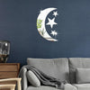 4pcs /Set Acrylic Moon Stars Mirror Wall Sticker Home Decoration Soft Mirror(Gold)