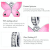 S925 Sterling Silver Pink Butterfly Pendant DIY Bracelet Necklace Accessories