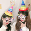 2pcs Party Glasses Children Hats Headwear Birthday Photo Decorations, Random Pattern Delivery, Specification: Glasses