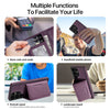 For Samsung Galaxy S25+ 5G Shield Multi-functional MagSafe Card Bag Phone Case(Purple)