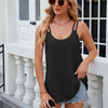 Women Tank Tops Summer Sleeveless Spaghetti Straps Camisole Top, Size: XL(Black)