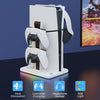 For PS5 Slim Iplay HBP-539 Console Cooling Base With RGB Ambient Light Vertical Grip Stand Charger(White)