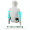 Women Summer Cooling Air-conditioning Clothes Jacket Include 2 5V Portable Fans, Size: XXXL(Blue)
