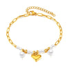 OPK GZ202 Stainless Steel Love Pearl Anklets(Gold)