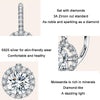 MSE002 S925 Sterling Silver Moissanite Zirconia Elegant Earrings White Gold Plated
