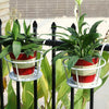 Iron Metal Railing Potted Plant Shelves Hanging Flowerpot Rack (White)