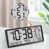 LCD Multifunctional Living Room Wall Clock Electronic Clock With Date/Temperature/Humidity Display(White)