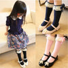 Lace Bow Princess Socks Cotton Girl High Knee Socks, Size:M(Black)