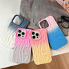 For iPhone 14 Plus Wrinkle Gradient Skin-feel Frosted TPU Phone Case(Pink Grey)