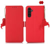 For Samsung Galaxy A56 5G Side-Magnetic TJ Genuine Leather RFID Phone Case(Red)