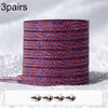 3pairs Elastic No Tie Shoelaces Metal Lock Dazzling Color Laces 100cm(Red and Blue Spots)