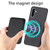 For Samsung Galaxy A36 5G Carbon Fiber Leather Card Magsafe Phone Case(Black)