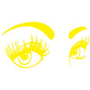 D-821 Beauty Eyes Pattern Car Modified Decorative Sticker(Yellow)