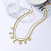 N2211-4 Double-layer Moon Female Necklace Simple Multi-Pendant Necklace