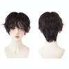 Women Tinfoil Permed Natural Fluffy Full Head Cover Wig(Black Tea)