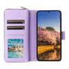For Samsung Galaxy A25 Nine-card Slots Zipper Wallet Bag Leather Phone Case(Purple)