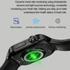 ET580 2.04 inch AMOLED Screen Sports Smart Watch Support Bluetooth Call /  ECG Function(Black Leather Band)