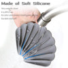 15x12.5x1.5cm Drainable Silicone Soap Box No Hole Deflector Soap Dish Shell Shape Non-Slip Soap Holder(Milk Blue)