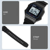 SKMEI 1698 50m Waterproof Multifunctional Sports Square Pin Buckle Luminous Digital Watch(Black Black)