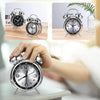 4.5 Inch Electroplated Metal Ring Bell Alarm Clock Quartz Clock With Night Light ?, Style: Blue
