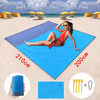 Polyester Waterproof Plaid Cloth Pocket Picnic Mat Outdoor Camping Beach Mat, Size: 2.1 x 2m(Rose Red + Gray)