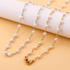 Mask Anti-Lost Lanyard Pearl Sweater Chain Multi-Purpose Mask Lanyard Glasses Chain(Silver)