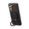 For Samsung Galaxy S23+ 5G Denior A14 Skin Feel Rotating Holder MagSafe Phone Case(Brown)